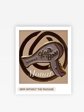 Monat "Hair Boss" Enamel Pin - Pink & Gold Hair Dryer